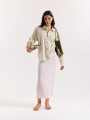 Vanilla Matcha Checkered Cropped Shirt